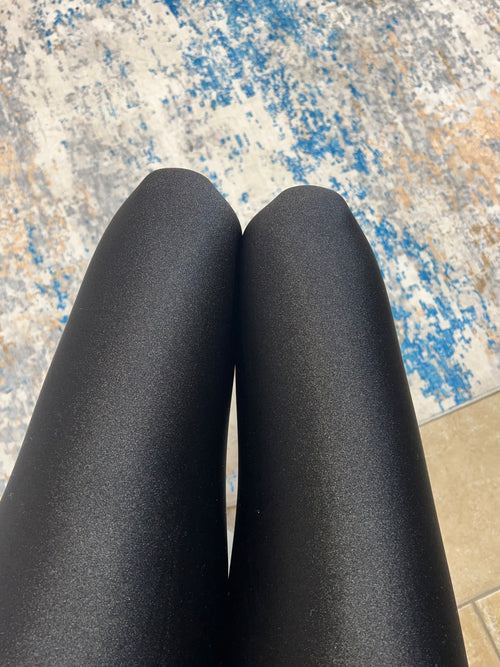 Leggings felpato metallizzato nero