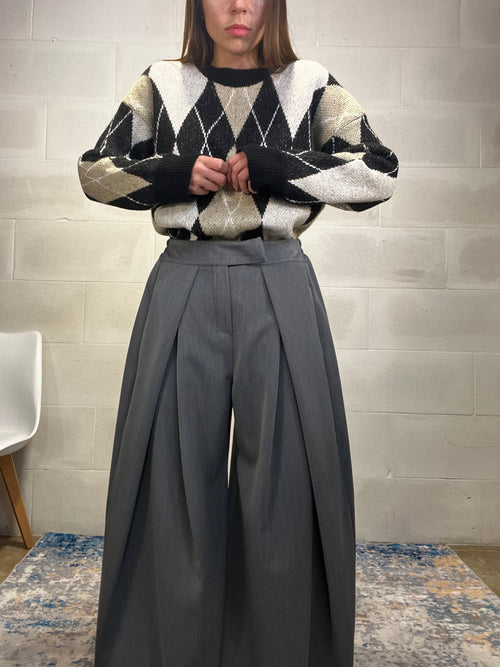 Pantalone maxi pence grigio