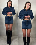 Gonna in denim blu