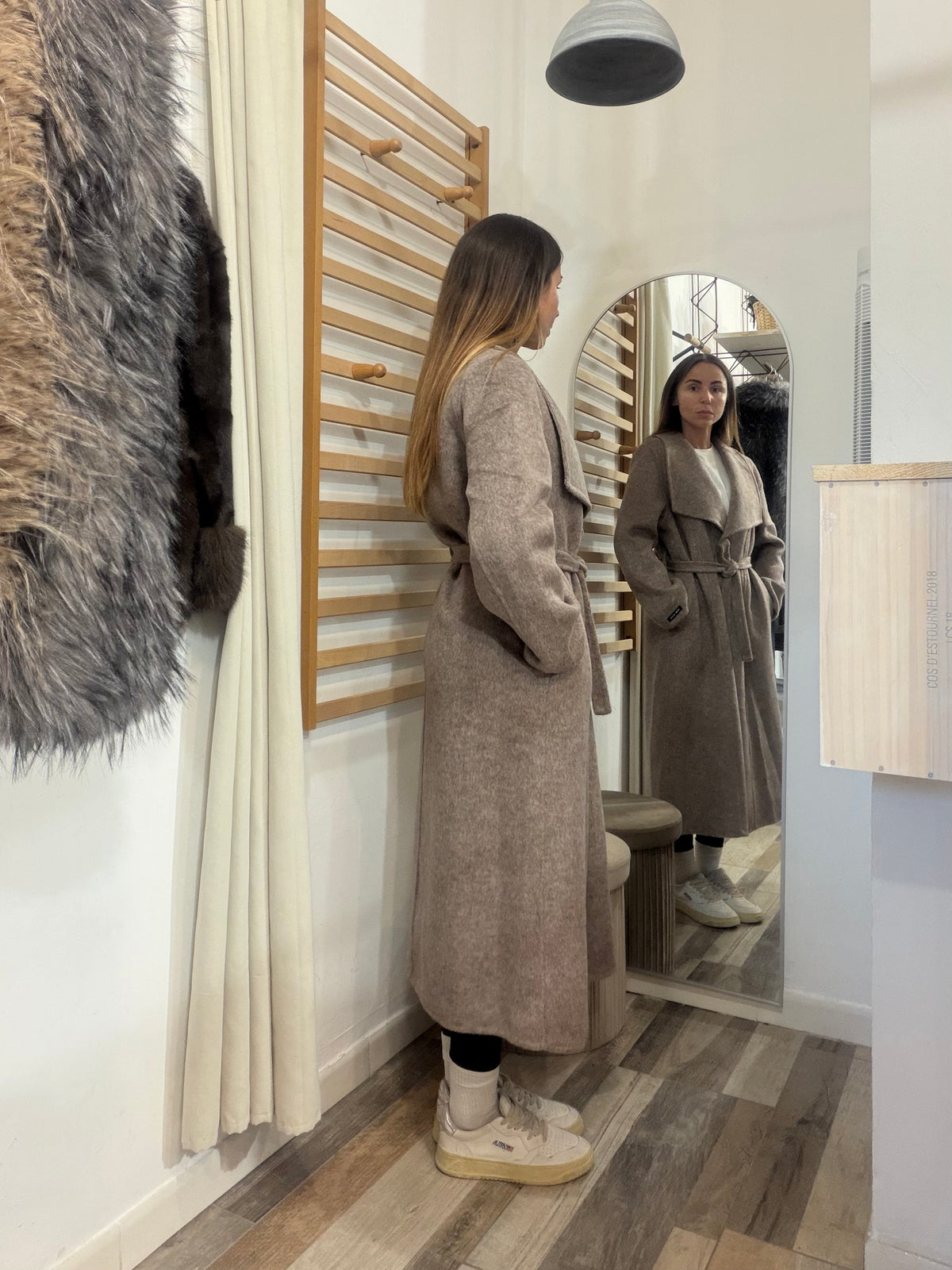 Cappotto in 70% lana Hand made beige