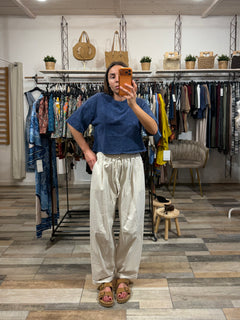 Pantalone in 95% cotone Army beige chiaro