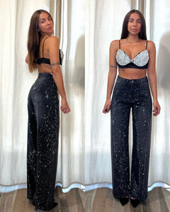 Jeans Luxury a palazzo nero