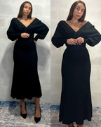 Gonna longuette in simil lana elasticizzata