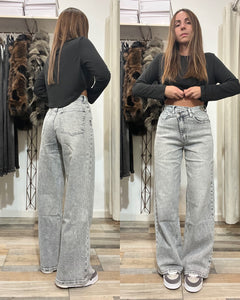 Jeans chiusura portafoglio grigio chiaro