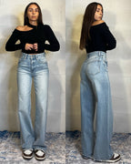 Jeans a palazzo vita alta