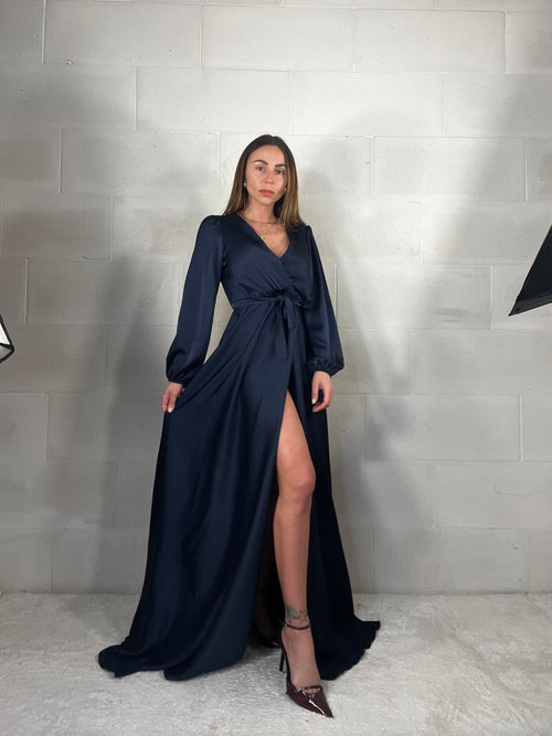Maxi abito da cerimonia Flaminia blu notte