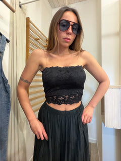 Top pizzo nero