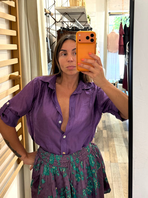 Camicetta in 95% seta viola