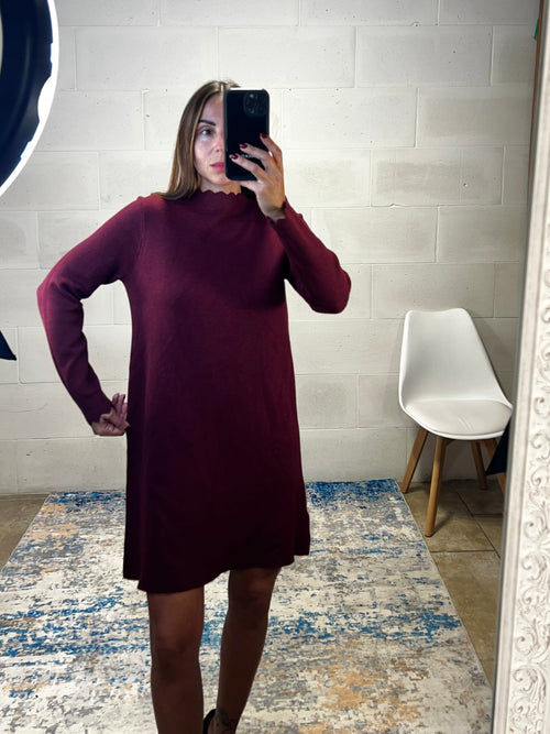 Angel dress simil lana rasata bordeaux