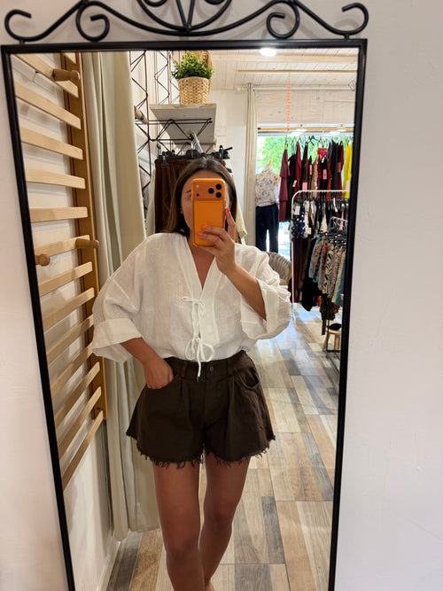 Short Butterfly marrone