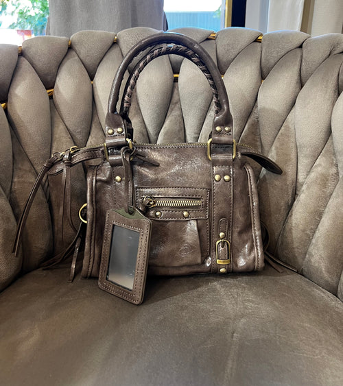 Bale mini bag con tracolla fango (15x22cm)