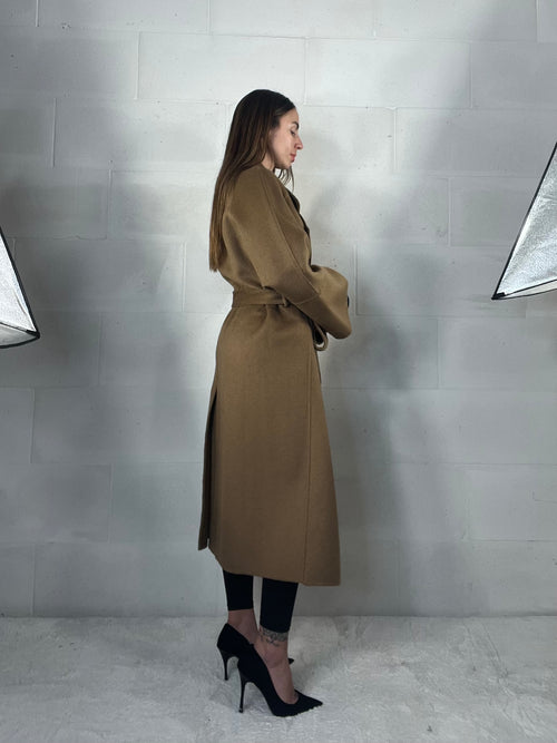 Cappotto over top quality HAND MADE 48% lana cammello
