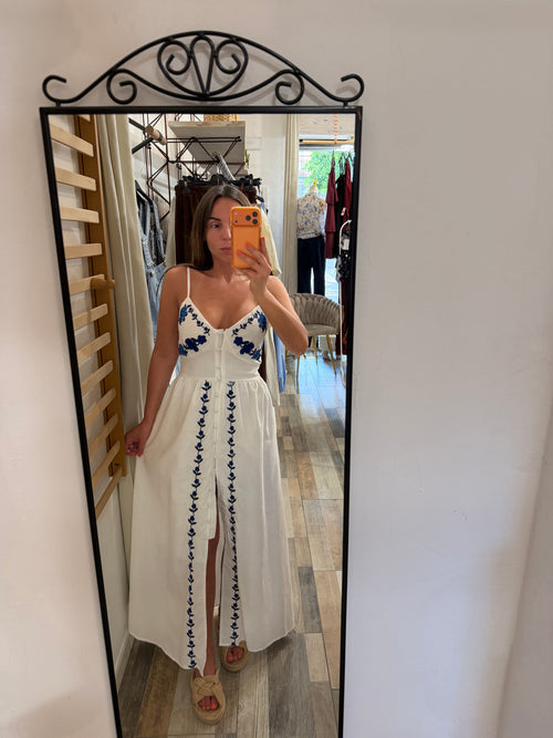 Maxi abito Capri in 100% cotone