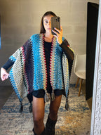 Poncho Ibiza in misto lana