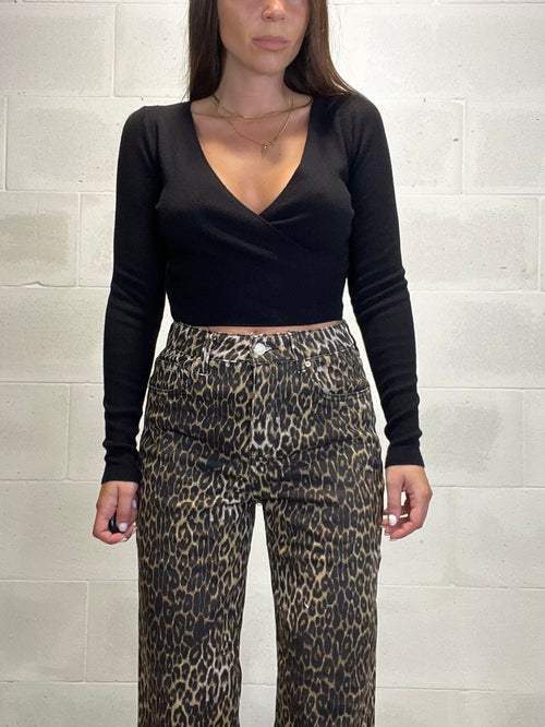 Pull incrociato simil lana rasata