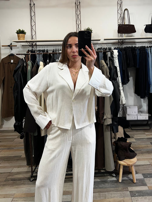 Tailleur 50% lino, 50% cotone panna (Copia)