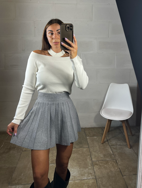 Pull barchetta Collier bianco