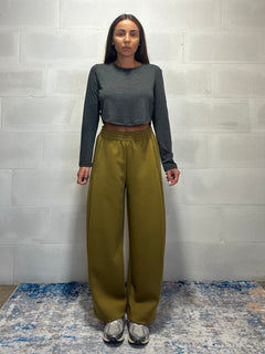 Pantalone della tuta baggy in neoprene senape