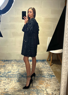 Abito ampio paillettes e frangette Unique