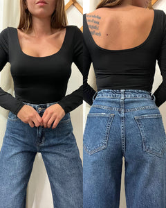 Body lycra nero elasticizzato