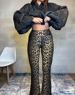 Pantaleggings elasticizzato Animalier scampanato sul fondo