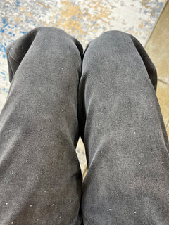 Jeans baggy nero con punti luce