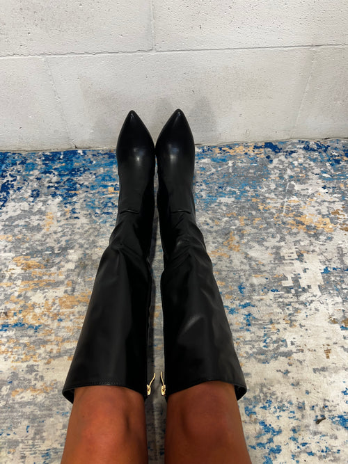 Stivale Fendy in ecopelle nero