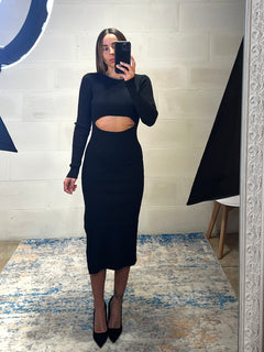 Dress cut-out frontale simil lana Victoria