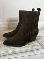 Camperos basso scamosciato marrone in vera pelle