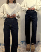 Jeans mom fit blu notte