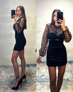 Mini dress in velluto/velato Paris