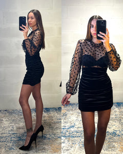 Mini dress in velluto/velato Paris