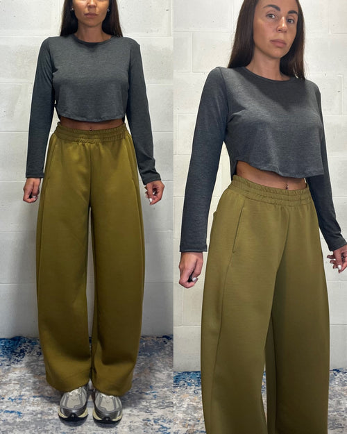 Pantalone della tuta baggy in neoprene senape