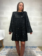 Abito ampio paillettes e frangette Unique