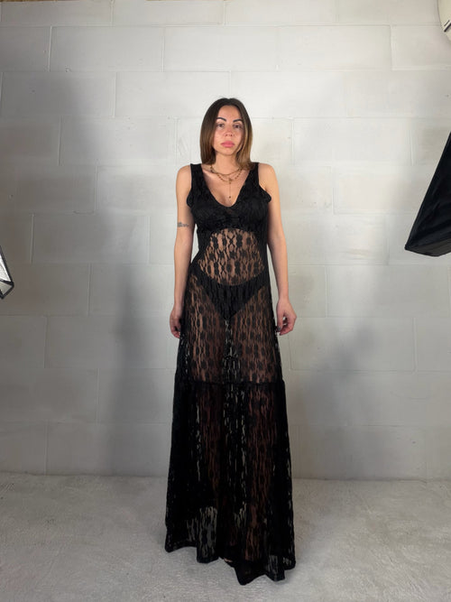 Maxi abito cover up in pizzo Ibiza