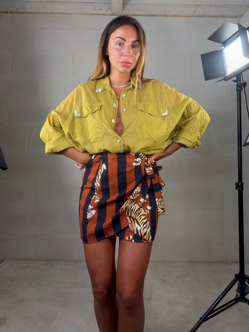 Camicia over Safari senape in 100% cotone