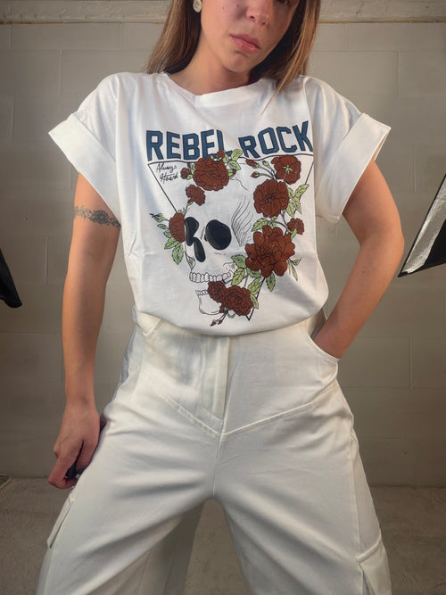T-shirt Rebel Rock 100% cotone