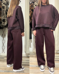 Completo tuta Baggy in neoprene melanzana