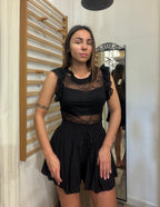 Body in pizzo Layla nero