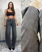 Jeans baggy nero con punti luce