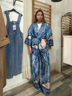 Coordinato satinato La vie azzurro