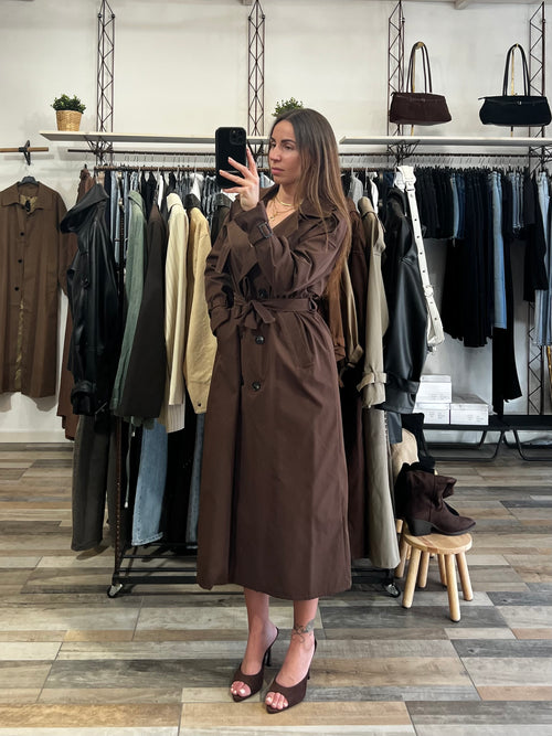 Trench lungo marrone