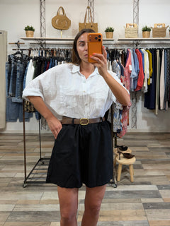 Pantaloncino comodo in 97% cotone nero