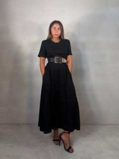 Maxi abito t-shirt in viscosa “per tutte le taglie” nero