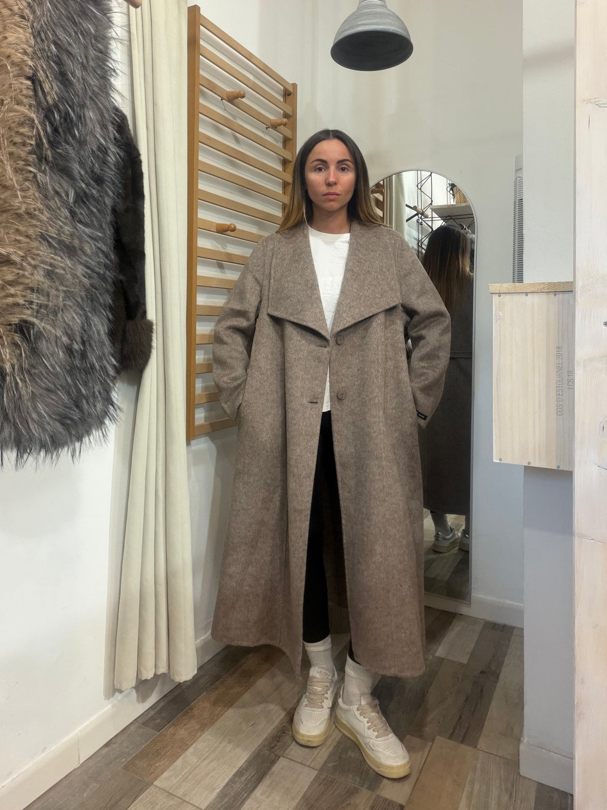 Cappotto in 70% lana Hand made beige