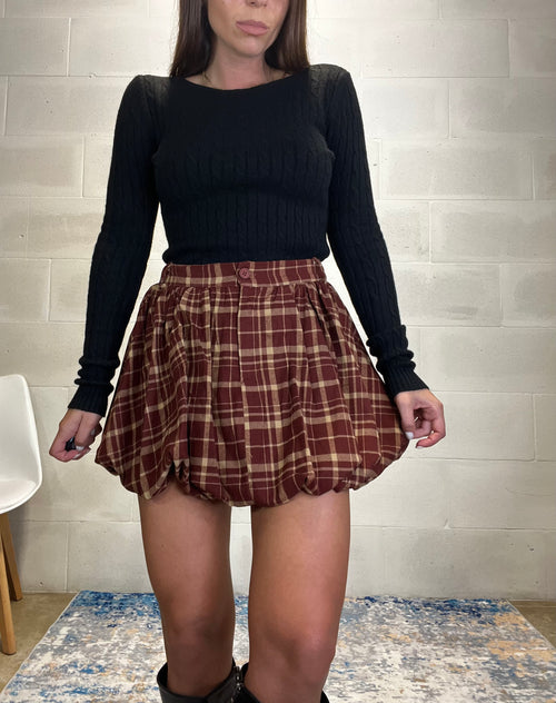 Gonna a palloncino in flanella tartan