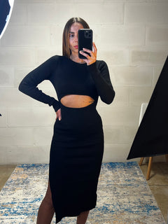 Dress cut-out frontale simil lana Victoria