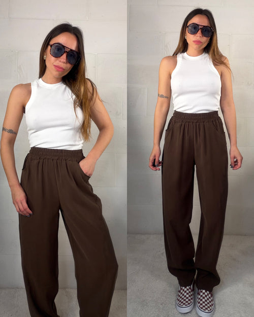 Pantalone 60% viscosa leggero marrone