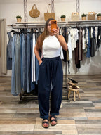 Pantalone in 95% cotone Army blu