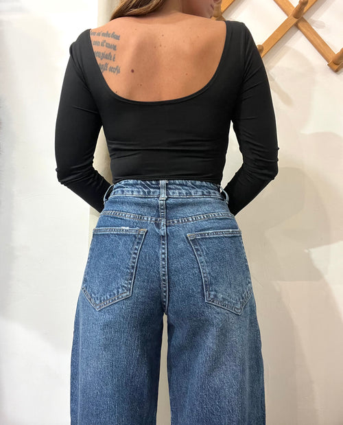 Body lycra nero elasticizzato